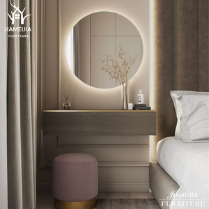 <span class=keywords><strong>Coiffeuse</strong></span> contemporaine en chêne, murale flottante, avec armoire latérale et 2 tiroirs, pour décoration de chambre moderne - Product Image 6