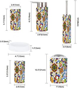 Juego de accesorios de baño, 6 piezas, objetos decorativos tradicionales mexicanos, <span class=keywords><strong>Talavera</strong></span> para encimera, decoración Bohemia - Product Image 2
