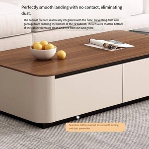 Set Moderno di <span class=keywords><strong>Mobile</strong></span> <span class=keywords><strong>TV</strong></span> e Tavolino <span class=keywords><strong>da</strong></span> Caffè per Soggiorno e <span class=keywords><strong>Camera</strong></span> <span class=keywords><strong>da</strong></span> Letto, Design di Lusso Leggero con Funzione di Archiviazione - Product Image 3