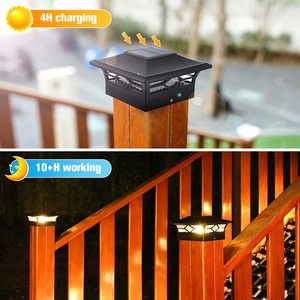 Năng lượng mặt trời bài cap đèn 2-chế độ 4x4 bài năng lượng mặt trời đèn tự động trên off ngoài trời không thấm nước vườn Patio trang trí hàng rào Bài Mũ - Product Image 4