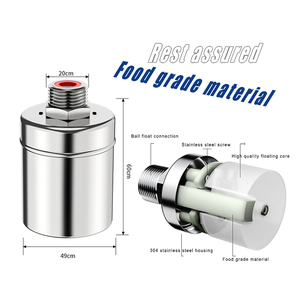 Válvula de bola flotante angular de acero inoxidable, válvula hidráulica automática de control de nivel de agua 1/2 3/4, válvula de cierre impermeable para - Product Image 2