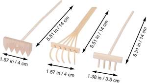 3 mini râteaux, outil de jardin <span class=keywords><strong>zen</strong></span>, <span class=keywords><strong>sable</strong></span>, bambou, décoration de table, méditation, Feng Shui - Product Image 5