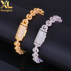 Pulseras de Moissanita con Eslabones Ovalados Pesados, Chapado en Oro Vermeil, Plata S925, Pavé de Diamantes, Personalizadas, Estilo Iced Out, Proveedores de Streetwear, OEMs B2B - Product Image 1