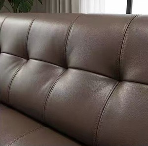 Modern Italian Design Genuine Leather <b>Sofa</b> Luxury <b>Brown</b> Tufted Living Room Furniture Extra Deep Seat Modular Function <b>Sofa</b> - Product Image 3