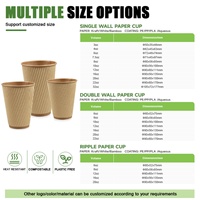Tasse à Café Personnalisée en Carton Ondulé Kraft à Double Paroi avec Couvercle pour Boissons Chaudes, Idéale pour Hôtels, Bureaux et Vente à Emporter