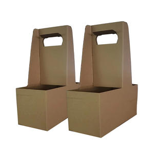 IMEE personalizado fuerte cartón corrugado para llevar taza de café portador de bebidas portavasos de papel con Base caja de transporte de bebidas con asa - Product Image 6