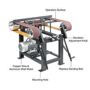 Lijadora Eléctrica de Banda Horizontal de Doble Propósito para Pulir y Lijar Metal y Madera con Control de Velocidad - Product Image 5