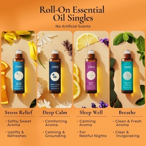 Juego <span class=keywords><strong>de</strong></span> Aceites Esenciales 100% Puros con Bergamota, Limón, Rosa y Manzanilla - Roll-On <span class=keywords><strong>de</strong></span> 10 ml para Spa Corporal y Todo Tipo <span class=keywords><strong>de</strong></span> <span class=keywords><strong>Piel</strong></span> - Product Image 1