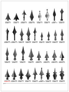250x80 मिमी लपेटे लोहे के स्पेयर पार्ट्स जाली तत्वों को गेट बाड़ के लिए रेलीहेड - Product Image 4