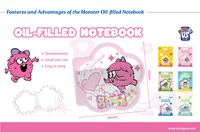 Mini-carnet PVC Strange Us Monster avec couverture à paillettes liquides, porte-clés, reliure cousue, cadeau |   Recruter des Agents Exclusifs Mondiaux