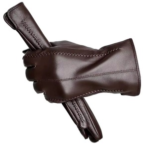 Gants d'hiver en cuir gris, style uni, sans doublure, pour usage quotidien, dernière conception, longueur poignet, pour l'extérieur - Product Image 3