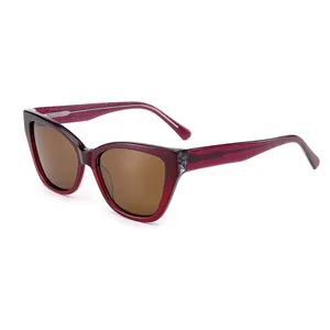 2024 Fashion Luxury Colorful Trendy Lamination Acetate Sunglasses UV400 Polarized Sunglasses For Women