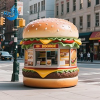 Sculpture de hamburger créative, simulation de modélisation, matériau en résine, ornement d'extérieur, panneau de porte et décoration de kiosque de vente