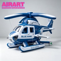 Ballon gonflable hélicoptère sur mesure pour publicité de marque, hélicoptère de Noël gonflable avec logo imprimé