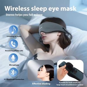 Masque de sommeil relaxant en coton et polyester avec ombre 3D, chargement sans fil Type-C, pour voyage et détente - Product Image 4