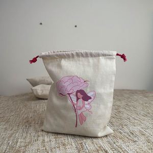 Low MOQ Recyclable 100%Cotton Packaging Dust <b>Pouch</b> Customized Canvas <b>Drawstring</b> <b>Pouch</b> Bag - Product Image 5
