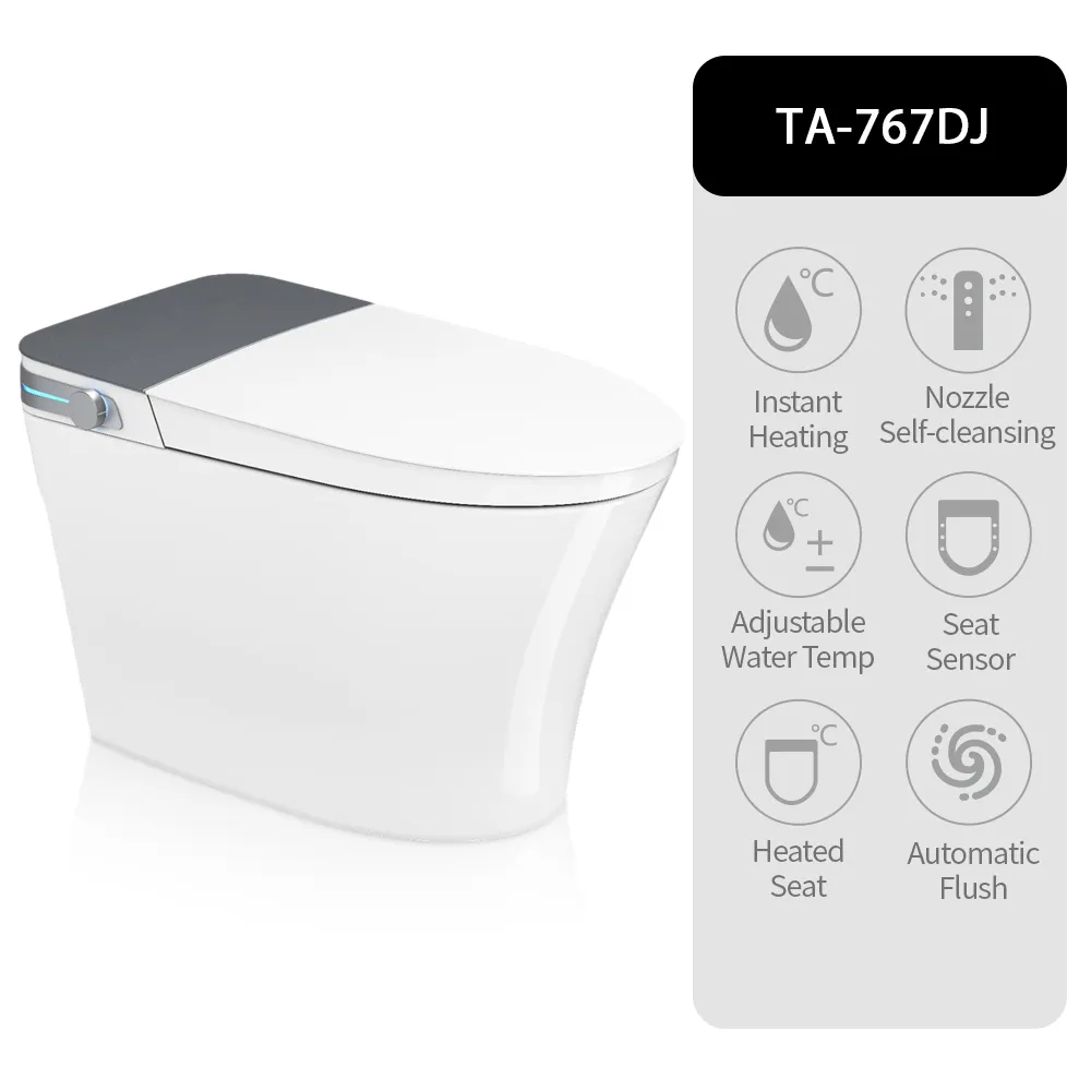 TEJJER Düse Selbst reinigend Automatische Spülung elektrische einteilige tankless intelligente intelligente Toilette