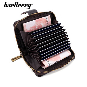 Tarjetero Baellerry para Hombre, Cartera con Cierre de 4 Pulgadas, Diseño de Piedra Negra, Estuche para Tarjetas de Crédito, Uso Diario - Product Image 2