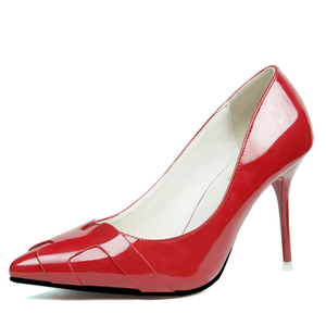 Thin Heel Tip Solid <strong>Patent</strong> <strong>Leather</strong> h Light Mouth High Heel <strong>Shoes</strong> - Product Image 2