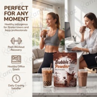 Poudre de thé au lait protéiné au chocolat pour bubble tea, mélange instantané pour boisson Boba avec emballage personnalisé et développement de formule