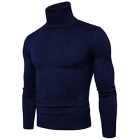 Pull-over slim fit anti-rides pour homme, couleur unie, hiver, vente en gros