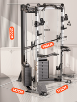 Máquina Smith Multifuncional para Gimnasio en Casa con Sistema de Cables Cruzados y Pila de Pesas de 75 kg, Precio de Fábrica al por Mayor.
