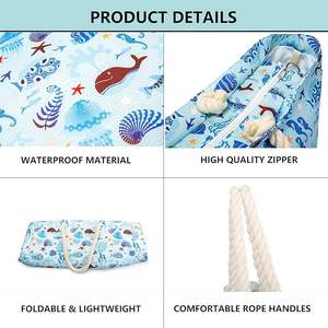 Échantillon gratuit en gros, sac à bandoulière imperméable, sac de courses naturel, sac de plage, sac fourre-tout en jute, sac fourre-tout pour femmes - Product Image 6