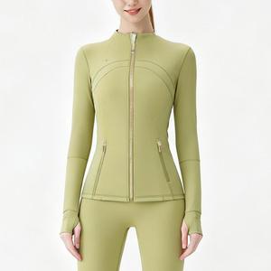 USA Neue Sportjacke Damen Slim Fit Yoga-Oberteil Langarm Stehkragen Hochwertige Yoga-Bekleidung Damen Yoga-Jacke - Product Image 2