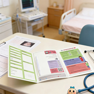 Dossier médical en carton durable imprimé offset avec fermeture à clip, personnalisé pour les documents prénatals des <span class=keywords><strong>femmes</strong></span> enceintes - Product Image 1