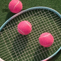 Ballon de tennis d'entraînement rose personnalisé avec logo, pressurisé, 1,35 m, haute élasticité, caoutchouc synthétique, très résistant, durable, portable