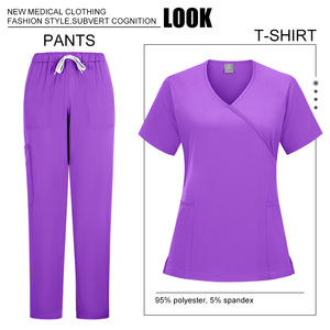 Nuovo Set di Divise Mediche Elasticizzate con Tasche, Uniformi per Infermieri, Medici, Chirurghi, Tute da Lavoro per Centri Estetici - Product Image 6