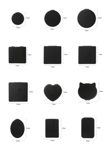 Espejo de maquillaje bonito al por mayor espejo de etiqueta privada personalizado hecho a mano mini espejos plegables de doble cara de PU con logotipo personalizado - Product Image 6