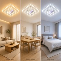 Plafonnier LED Carré Anti-Scintillement Cerf Porte-Bonheur, 3 Couleurs Dimmables, Haute IRC, Protection Oculaire pour Chambre d'Enfant et Famille