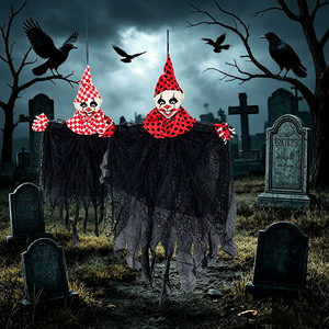 Novedad 2026: Decoración para Fiesta de Halloween en Casa - Accesorios de Fantasma de Payaso de Circo Espeluznante con Puntos, Adorno Colgante de Fantasma de Payaso Aterrador para Halloween - Product Image 3