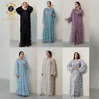 Abaya Zaynab pour femmes, robe musulmane, kimono égyptien, burqa, robe musulmane de luxe pour femmes, abaya ouverte en dentelle de Dubaï