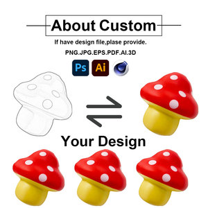 Balle anti-stress en forme de champignon Kawai, impression de logo personnalisée, cadeaux de champignons de dessin animé - Product Image 5