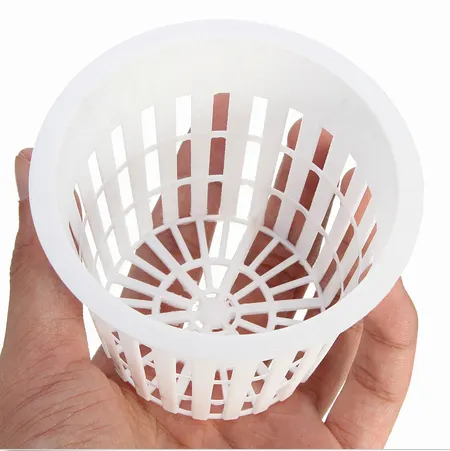 Kualitas Tinggi 10 Pieces 3 Inches Diameter Taman Tanaman Hidroponik Sistem Taman Net Pot Slotted PP Plastik Mesh Net Cup