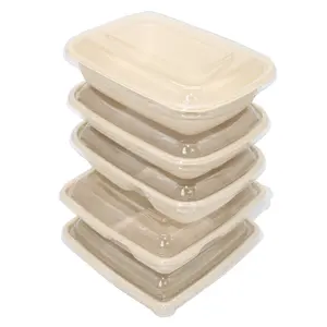 Natural Bagasse Pulp Tableware Microwave food packaging container can be customized