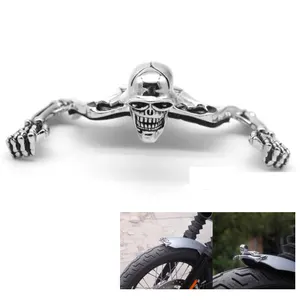 Украшение для мотоциклетной фары, козырек, череп, шлем, крыло, череп, скелет, украшение для Harley Bobber Chopper