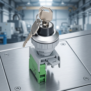 30mm Key Lock <b>Switch</b> 2 Position Spring Return 16A IP40 Rotary Head Screw Terminal Industrial Control - Product Image 3