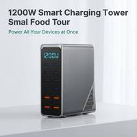 Chargeur GaN IV multi-PD QC 7 ports 635W 3x100W + 3x30W USB-A 2x140W avec câble intégré, station de charge de bureau haute puissance, vente en gros