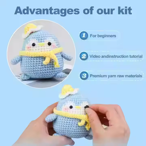 Nordic Penguin Amigurumi Animal Crochet Kit Kinder sicheres Anfänger-Tutorial mit Video Guide Garn DlY Crochet Weaving Doll - Product Image 5