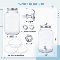 Offre Spéciale Distributeur de boissons en verre scellé 4L 8L avec robinet couvercle antirouille idéal pour thé boissons jus détergent à lessive Ferment