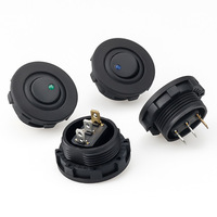 Boîtier à coque ronde de 20mm avec interrupteur à bascule éclairé par LED 12V ON/OFF pour panneaux de tableau de bord de bricolage dans la voiture, le camion et le chariot de golf.