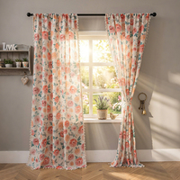 Nouveaux rideaux occultants de luxe prêts à poser, design américain moderne, imprimé floral, 100% polyester, à œillets, écologiques, toutes saisons