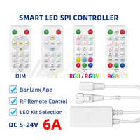 5-24V SP646E SP647E SP648E SP649E SP64AE Controlador de música inteligente LED Blue Tooth 1-5 canales Atenuador de señal SPI con control remoto RF 24G