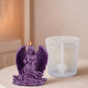 Moule en silicone religieux en gros pour bougie ange priant, moule pour bougie parfumée, aromathérapie, plâtre, savon, résine - Product Image 3