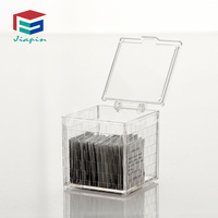 Grandes boîtes en acrylique transparentes avec couvercles, contenants de rangement carrés transparents pour l'organisation du bureau, sans BPA et durables