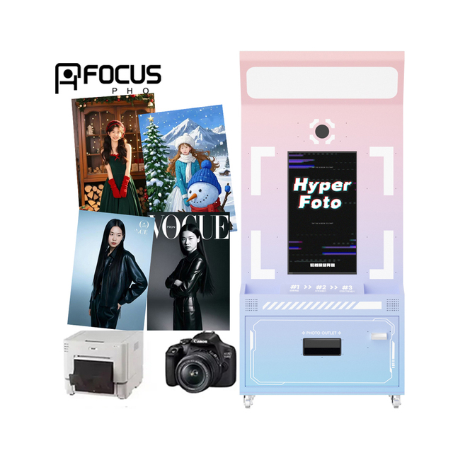 JLJ Photobooth Machine Ai Phoprint Digital Coin Operated Self Service Instant Photo Mirror Booth for Events