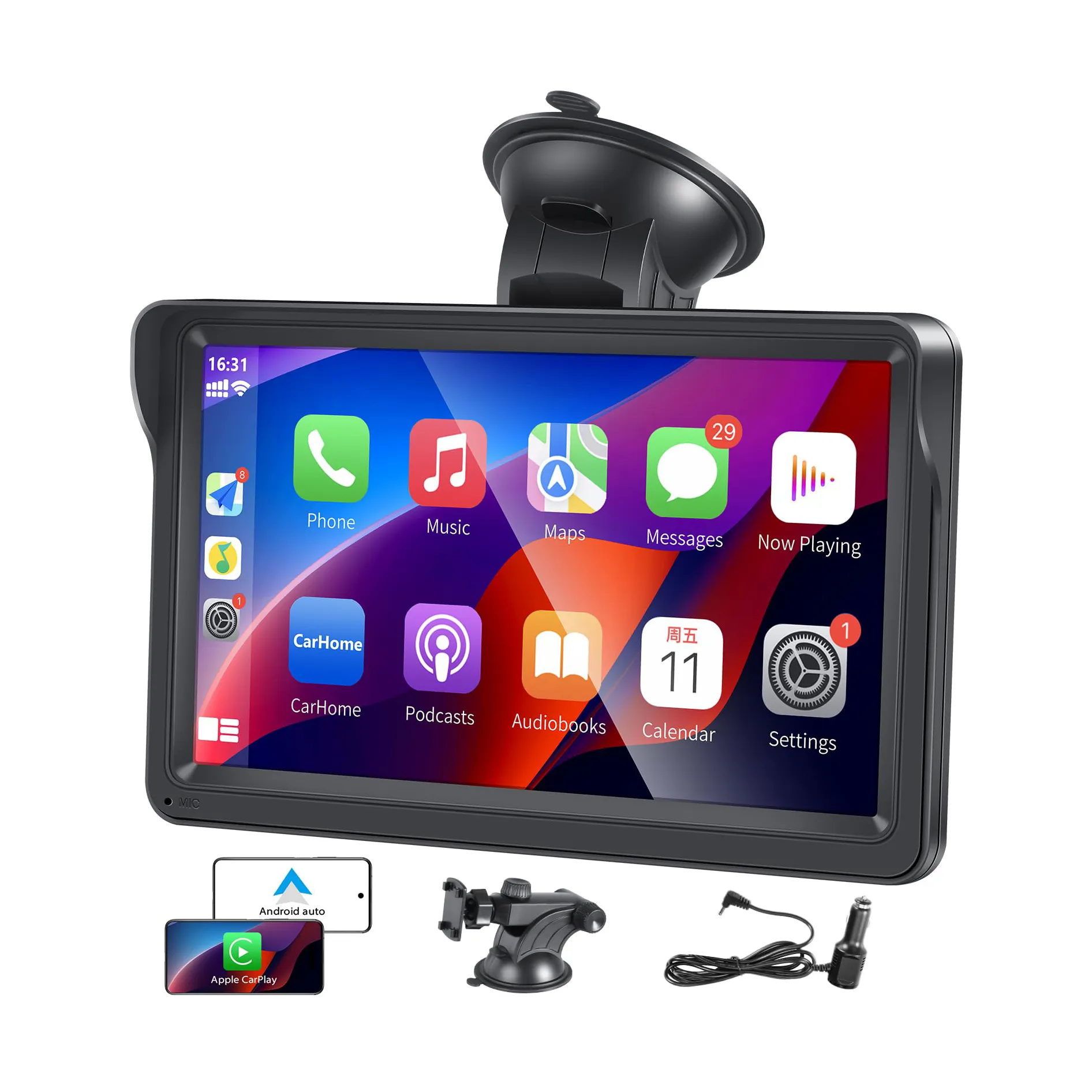 La mejor pantalla carplay de 7 pulgadas para coche, pantalla estéreo para coche, Apple Car play con cámara, sistema de audio para coche para Toyota estima